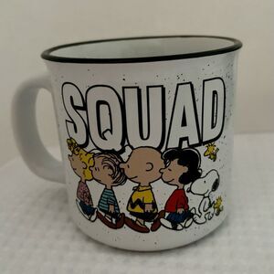 Peanuts SQUAD Mug – Snoopy and Peanuts Gang, 20oz Ceramic Camper Style Mug